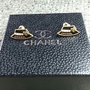 Authentic Chanel Hat Earrings